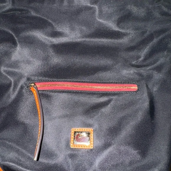 Dooney & Bourke Black with Brown Nylon Crossbody Hobo Bag.   NWOT - Picture 9 of 10